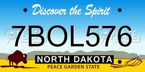 7BOL576 North Dakota License Plate
