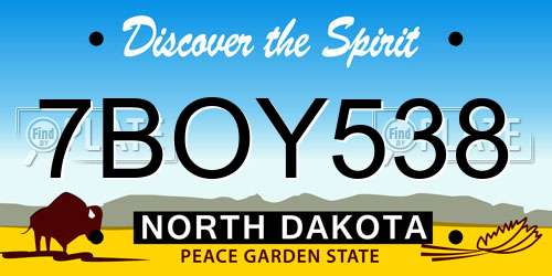 7BOY538 North Dakota License Plate