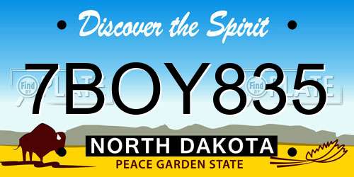 7BOY835 North Dakota License Plate