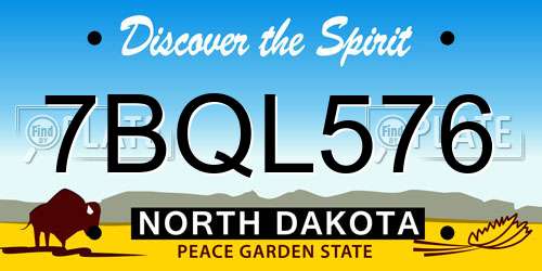7BQL576 North Dakota License Plate