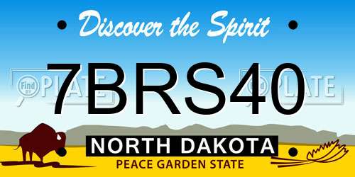 7BRS40 North Dakota License Plate