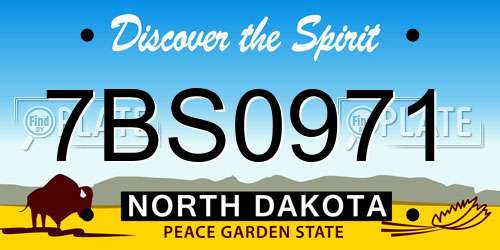 7BS0971 North Dakota License Plate