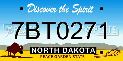 7BT0271 North Dakota License Plate