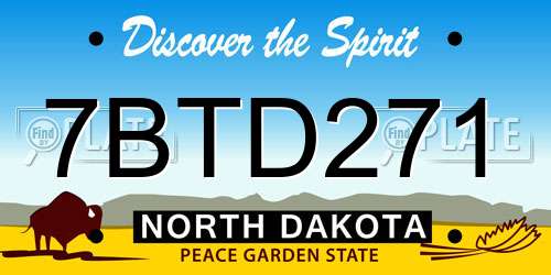7BTD271 North Dakota License Plate