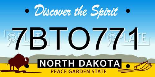 7BTO771 North Dakota License Plate