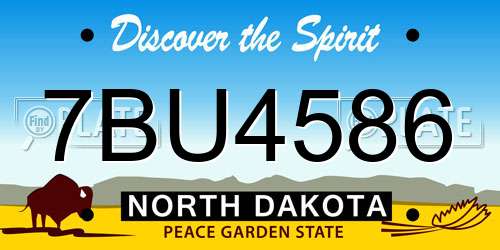 7BU4586 North Dakota License Plate