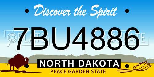 7BU4886 North Dakota License Plate