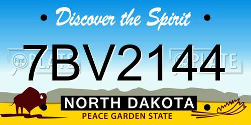 7BV2144 North Dakota License Plate