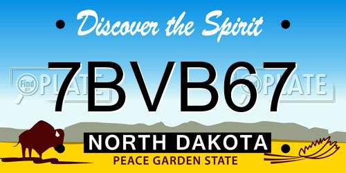 7BVB67 North Dakota License Plate