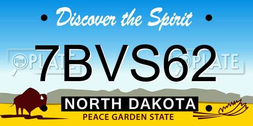 7BVS62 North Dakota License Plate