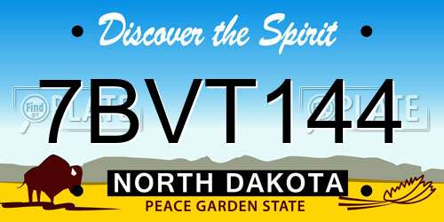 7BVT144 North Dakota License Plate