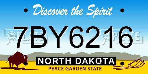 7BY6216 North Dakota License Plate