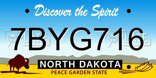 7BYG716 North Dakota License Plate