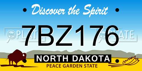 7BZ176 North Dakota License Plate
