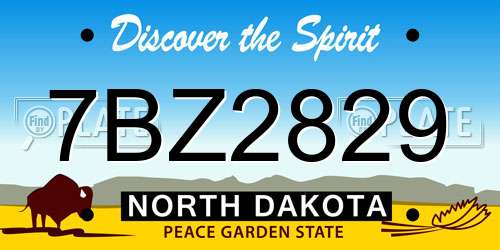 7BZ2829 North Dakota License Plate