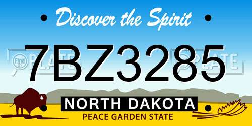 7BZ3285 North Dakota License Plate