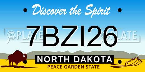 7BZI26 North Dakota License Plate