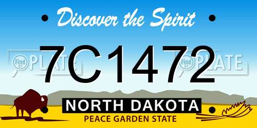 7C1472 North Dakota License Plate