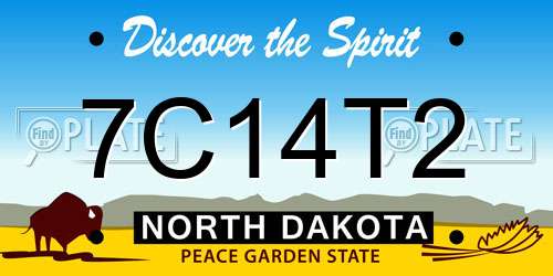 7C14T2 North Dakota License Plate