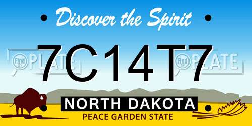 7C14T7 North Dakota License Plate