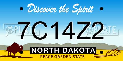 7C14Z2 North Dakota License Plate