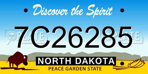 7C26285 North Dakota License Plate
