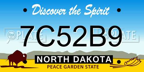 7C52B9 North Dakota License Plate