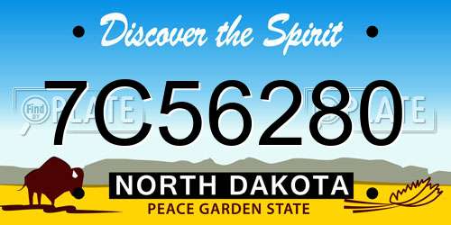 7C56280 North Dakota License Plate