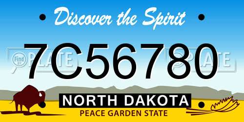 7C56780 North Dakota License Plate