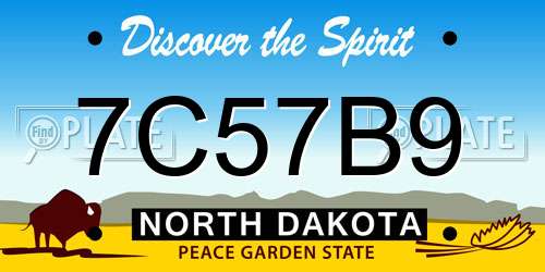7C57B9 North Dakota License Plate