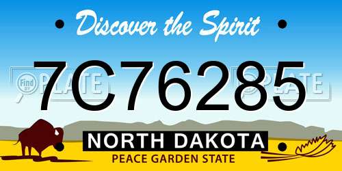 7C76285 North Dakota License Plate