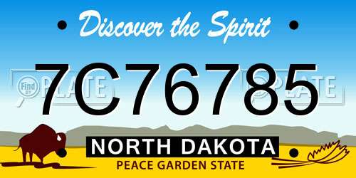 7C76785 North Dakota License Plate