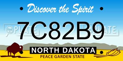7C82B9 North Dakota License Plate