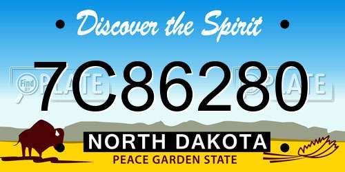7C86280 North Dakota License Plate