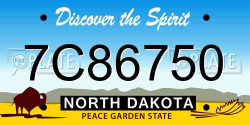 7C86750 North Dakota License Plate