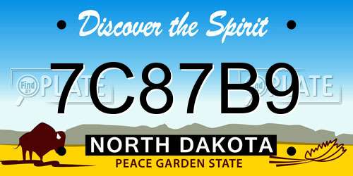 7C87B9 North Dakota License Plate