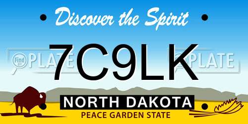 7C9LK North Dakota License Plate
