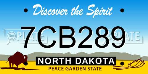 7CB289 North Dakota License Plate