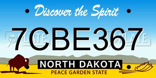 7CBE367 North Dakota License Plate
