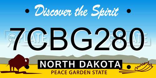 7CBG280 North Dakota License Plate
