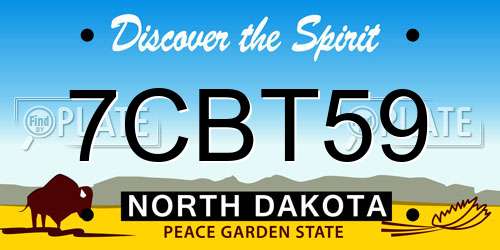 7CBT59 North Dakota License Plate