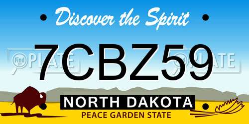 7CBZ59 North Dakota License Plate