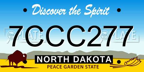 7CCC277 North Dakota License Plate