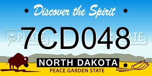 7CD048 North Dakota License Plate
