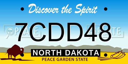 7CDD48 North Dakota License Plate