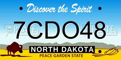 7CDO48 North Dakota License Plate