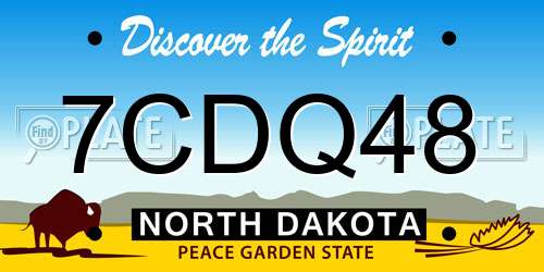 7CDQ48 North Dakota License Plate