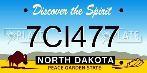 7CI477 North Dakota License Plate