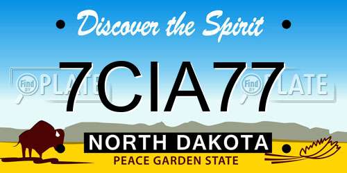7CIA77 North Dakota License Plate