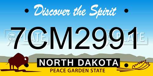 7CM2991 North Dakota License Plate